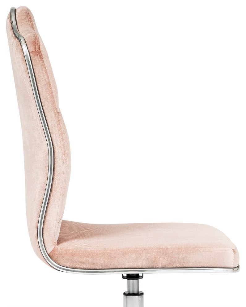 Royal Tufted Vanity Chair with 360 Degree, New Pink