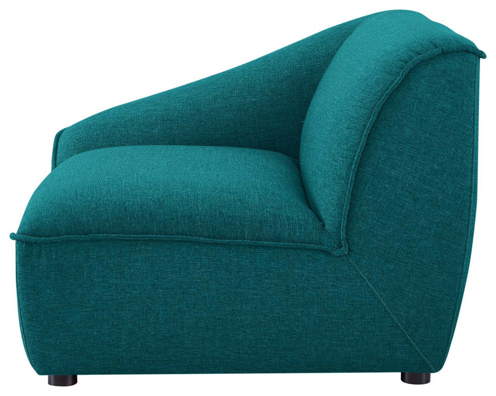 Loveseat Sofa, Fabric, Teal Blue, Modern, Living Lounge Hotel Lobby Hospitality
