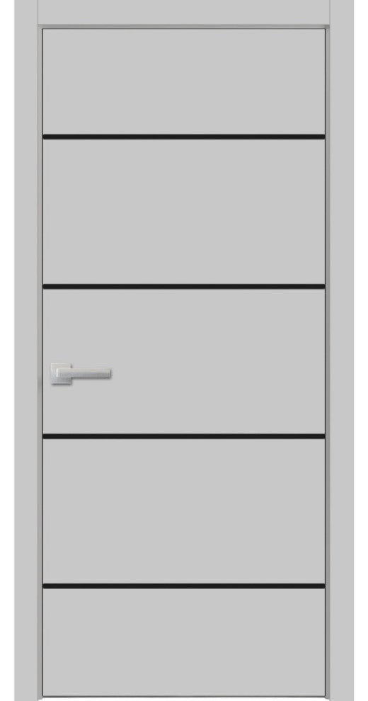 Solid French Door 28 x 96 | Planum 0015 Grey Matte with| Bathroom