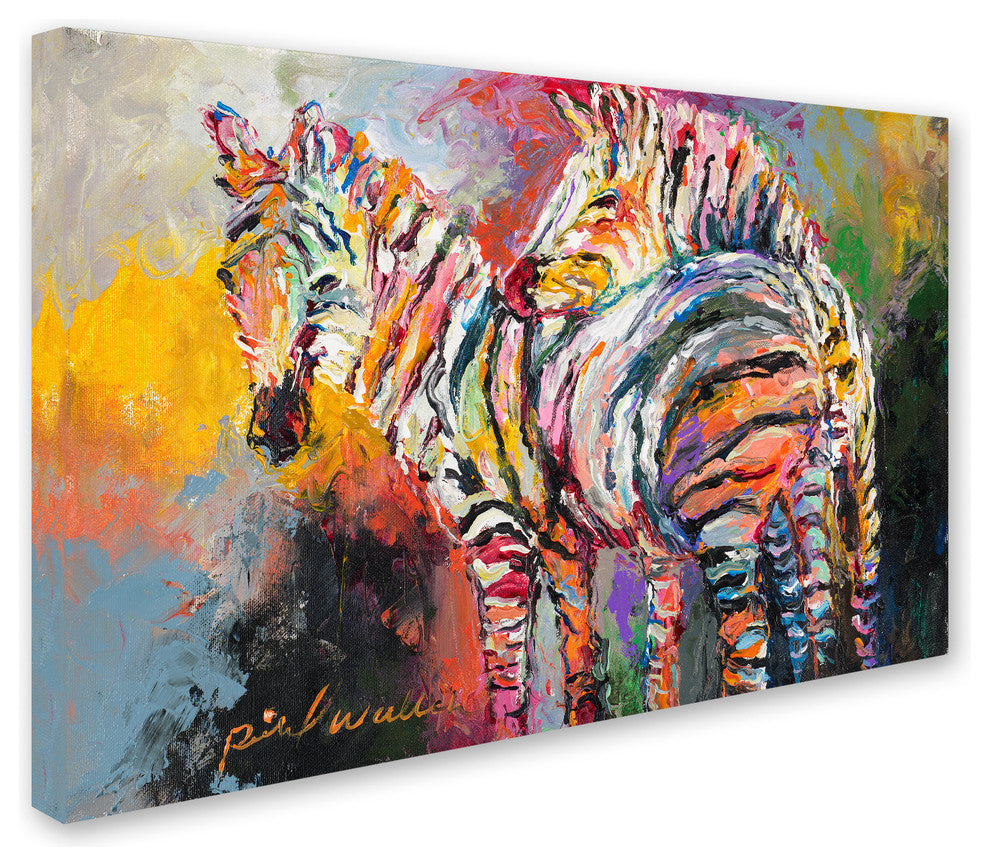 Richard Wallich 'Zebras' Canvas Art, 19 x 12