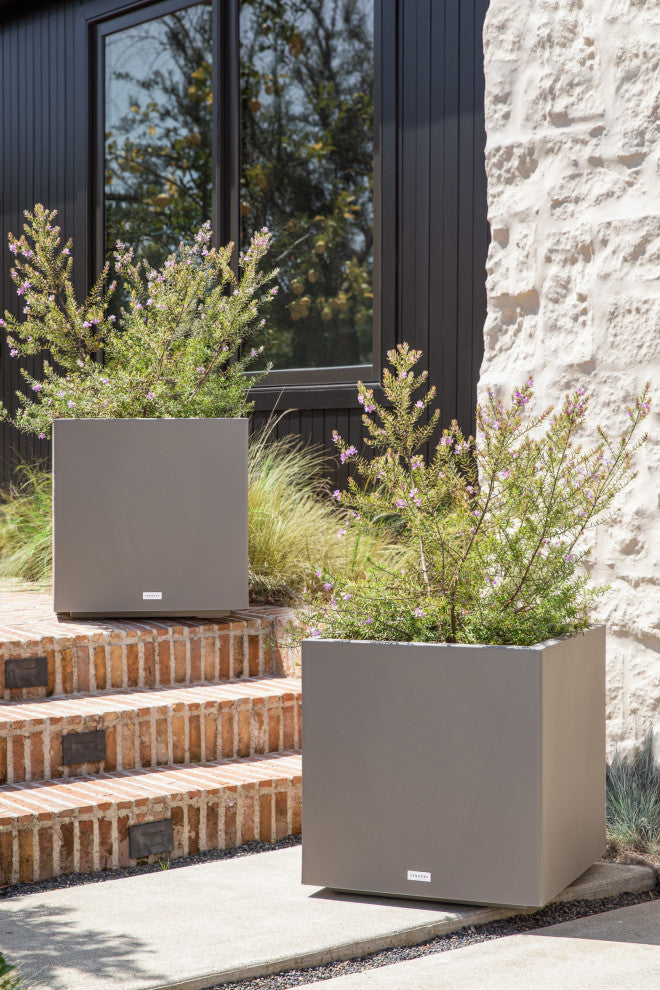 Veradek Block Series Cube Planter, Grey, Medium