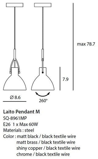 Laito Pendant, Chrome