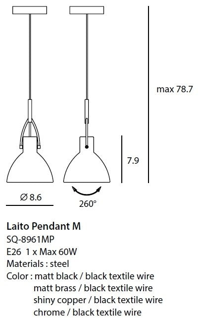 Laito Pendant, Chrome