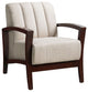 Modern Walnut Taupe Enamor Upholstered Fabric Armchair