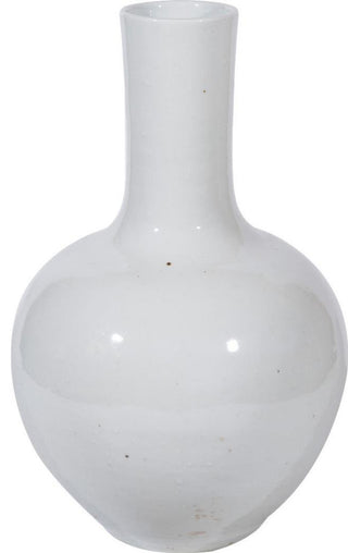Traditional White Globular Vase, Busan Series