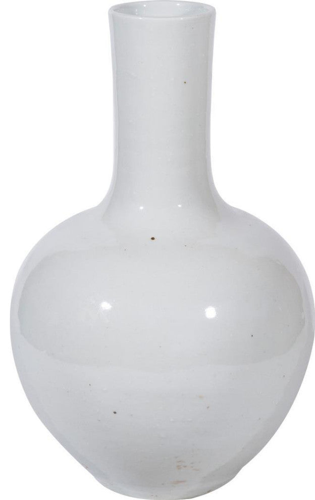 Traditional White Globular Vase, Busan Series