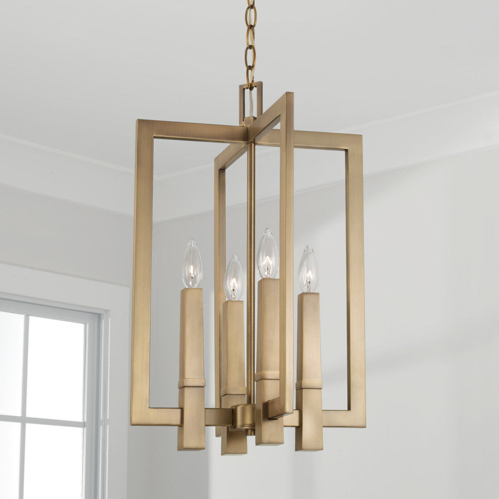 Capital Lighting 549641 Blake 4 Light 14"W Multi Light Pendant - Aged Brass