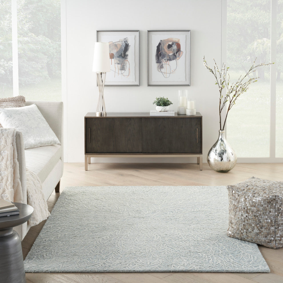 Michael Amini Ma30 Star 4' x 6' Light Blue Modern Indoor Area Rug