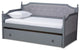 Piper Gray Upholstered Gray Wood Twin Daybed With Trundle