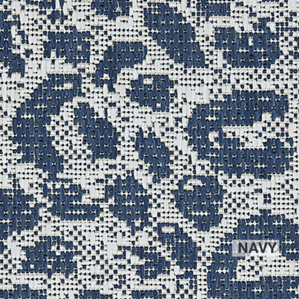 Vumbura Plains Area Rug, Indoor, Outdoor, Accent Carpet, Navy Square 9x9'