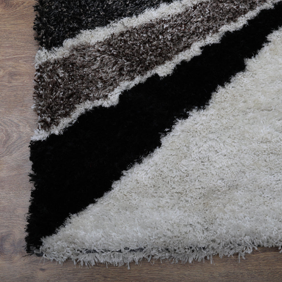 HAND TUFTED SHAG POLYESTER ECO-FRIENDLY AREA RUGS -Multicolor,Contemporary