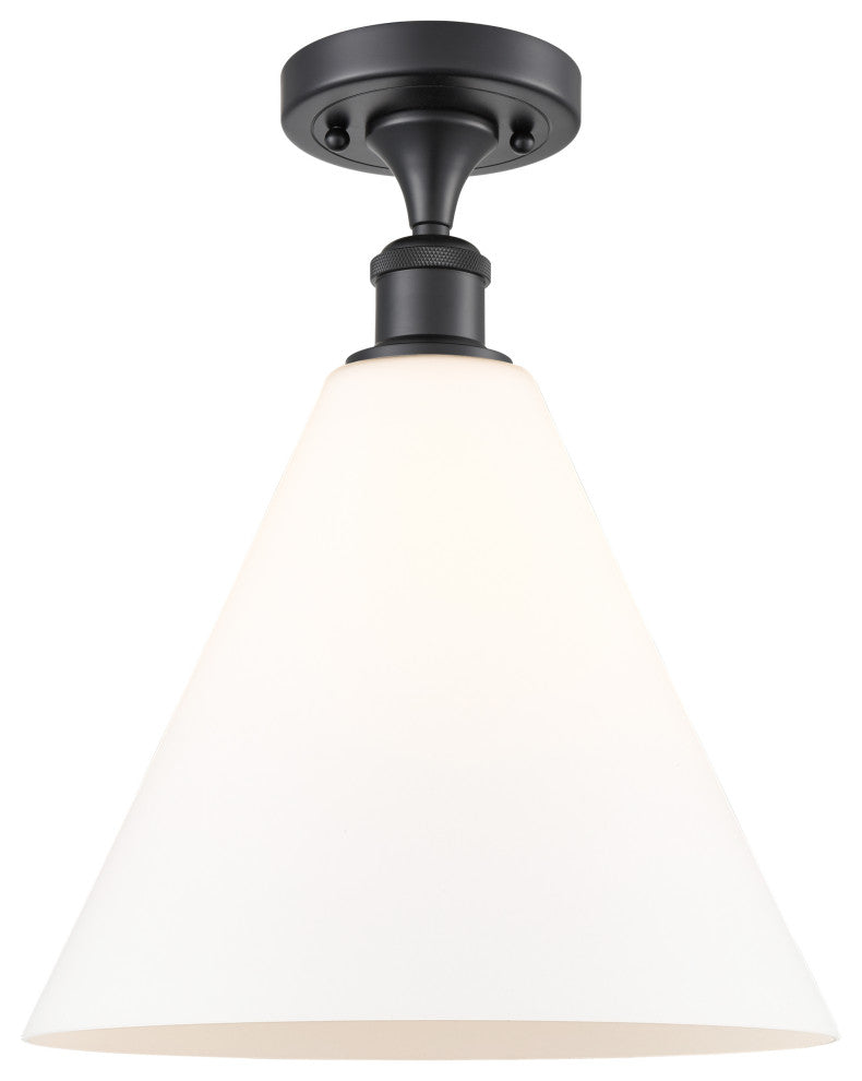 Innovations 516-1C-BK-GBC-121 1 Light Semi-Flush Mount, Matte Black