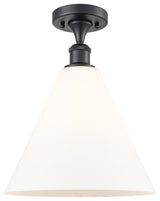 Innovations 516-1C-BK-GBC-121 1 Light Semi-Flush Mount, Matte Black