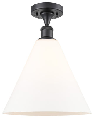 Innovations 516-1C-BK-GBC-121 1 Light Semi-Flush Mount, Matte Black