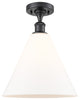 Innovations 516-1C-BK-GBC-121 1 Light Semi-Flush Mount, Matte Black