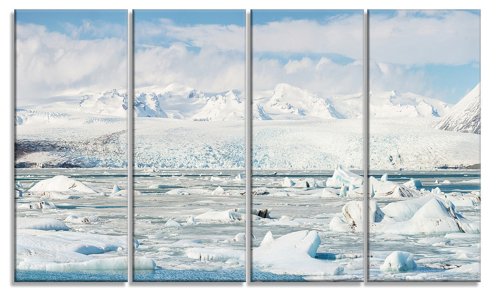 "Vatnajokull Glacier in Iceland" Landscape Wall Art, 4 Panels, 48"x28"