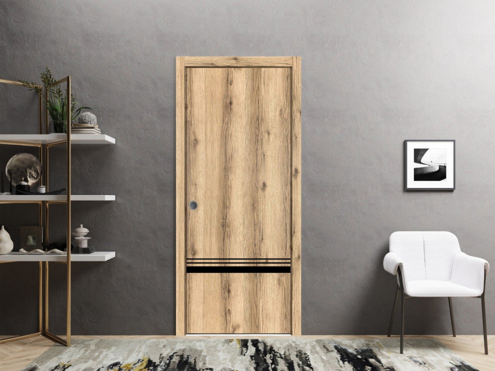 Slab Barn Door Panel 24 x 96 | Planum 0012 Oak with | Sturdy Finished