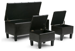 Dover 3 Piece Storage Ottoman