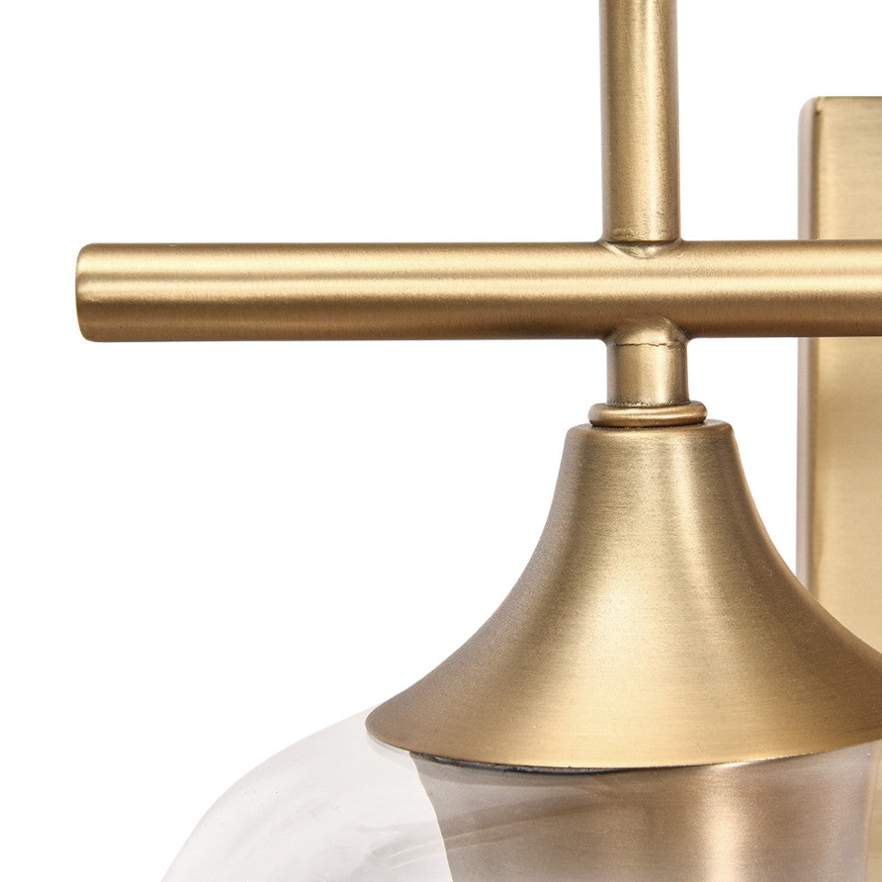 Modern Bathroom Dimmable Vanity Light, Gold, 3 Light