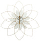 Metal 25" Wall Flower, White/Blue