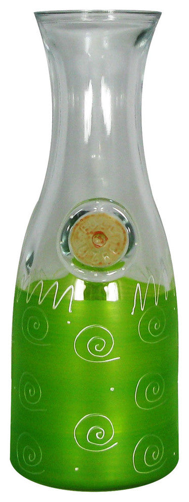 Frosted Curl Light Green Carafe
