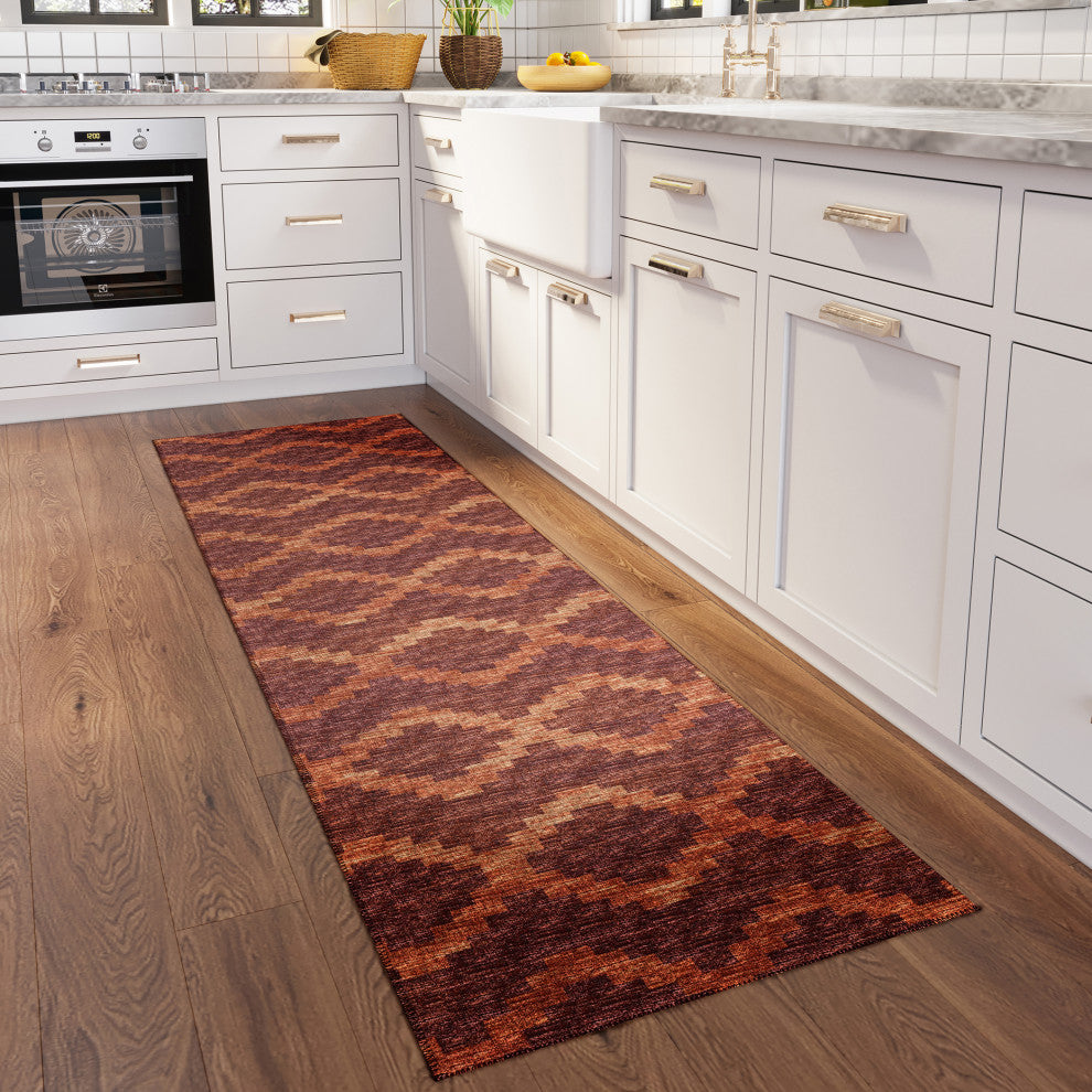 Indoor/Outdoor Sedona SN9 Spice Machine Washable 2'3" x 10' Runner Rug