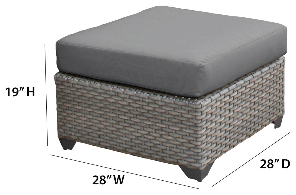 Florence 8 Piece Outdoor Wicker Patio Furniture Set 08c, Navy