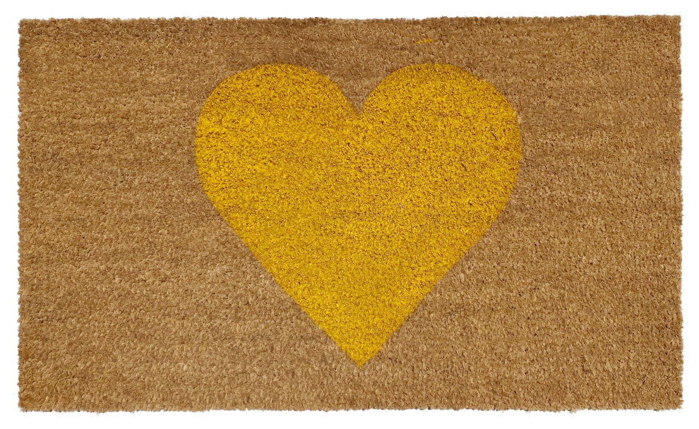 Calloway Mills Yellow Heart Doormat, 24" X 36"