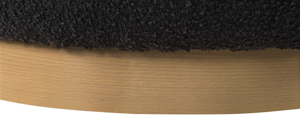 Calais Accent Chair, Black, Natural Oak Veneer Base
