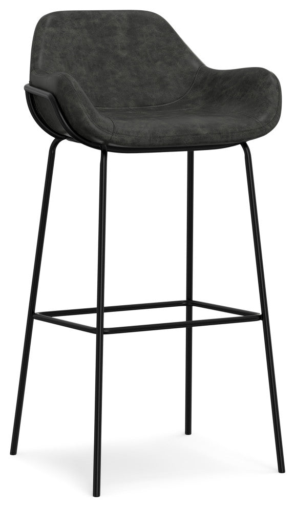 Mira Bar Stool, Distressed Slate Gray