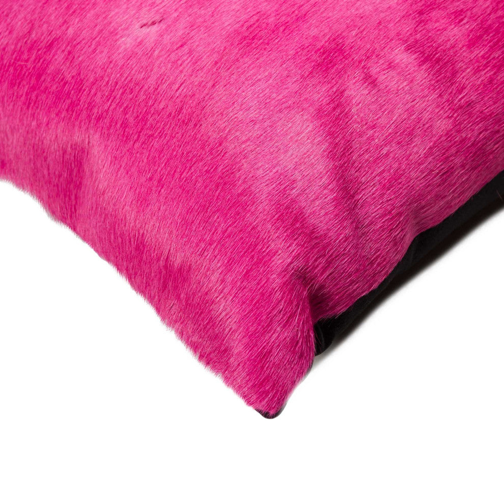 HomeRoots 12" x 20" x 5" Fuschia, Cowhide Pillow 2-Pack
