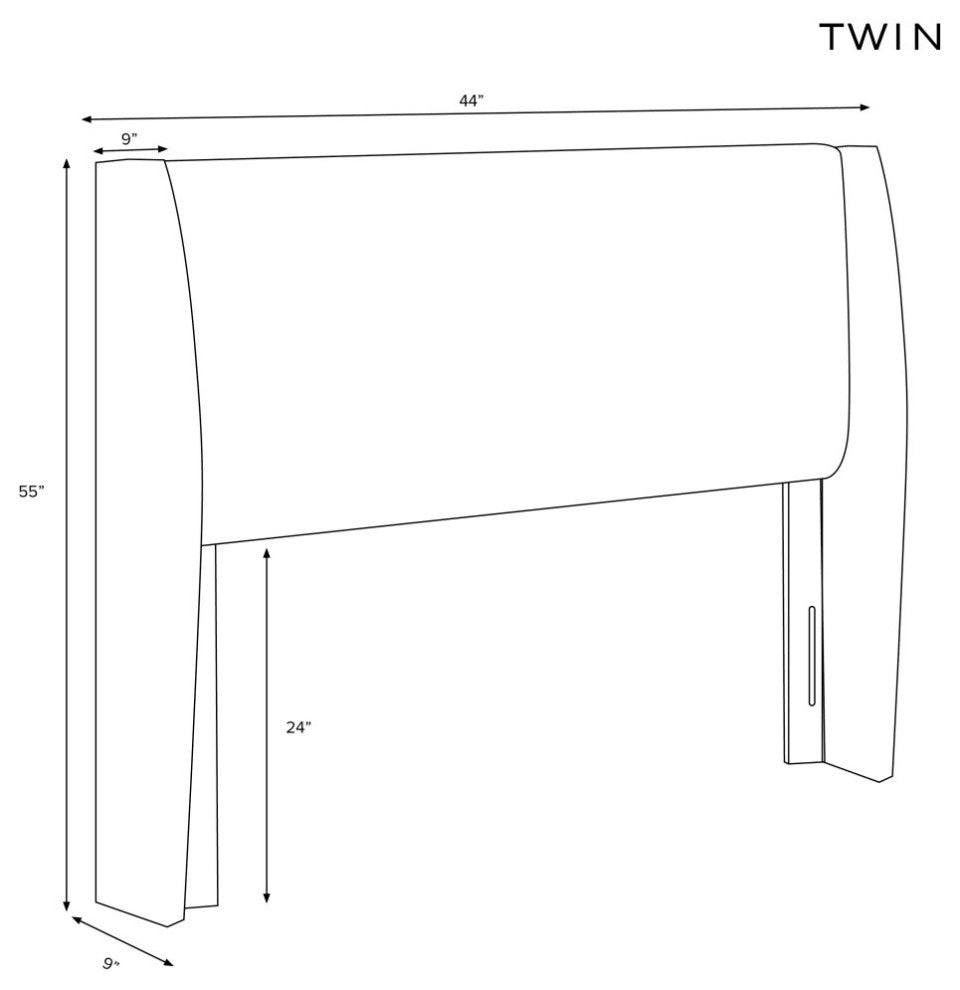 Twin Wingback Headboard, Fritz Glacier