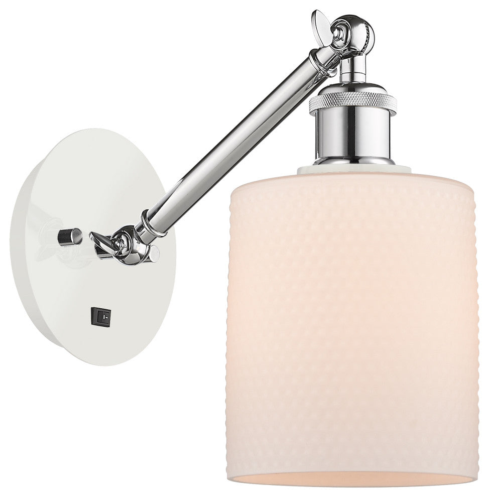 Innovations 317-1W-WPC-G111-LED 1-Light Sconce, White and Polished Chrome