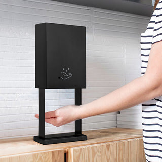 Luxe Tabletop Touchless Hand Sanitizer Dispenser, 21", Matte Black, Powermist