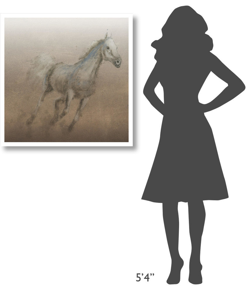 "Stallion I on Leather" Digital Paper Print by James Wiens, 32"x32"