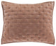 Stella Faux Silk Velvet Pillow Sham, 1PC, Dusty Rose, King