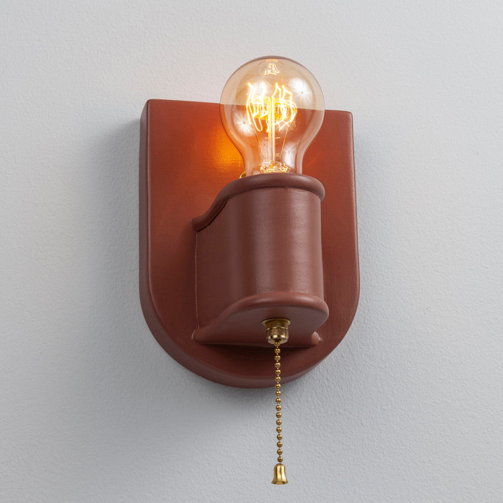 Nouveau Wall Sconce, Canyon Clay, Polished Brass