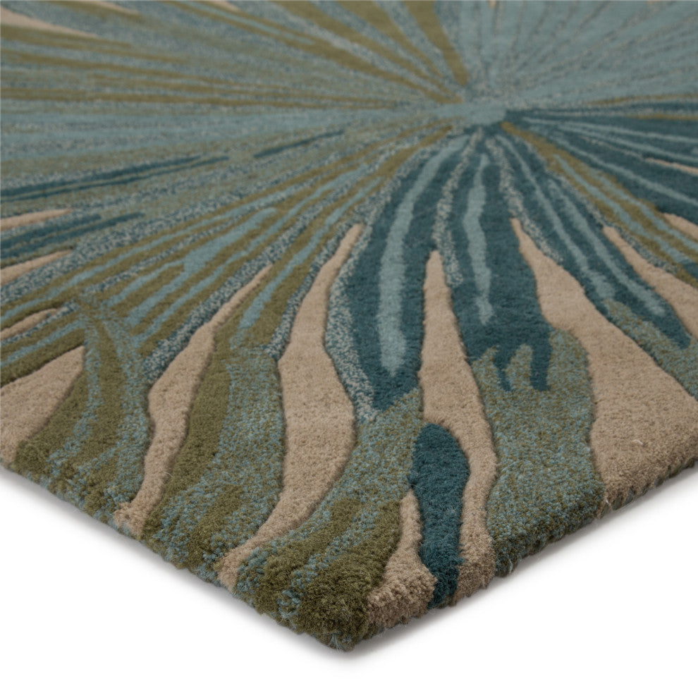 Jaipur Living Palmetto Handmade Floral Blue/ Green Area Rug 9'X12'
