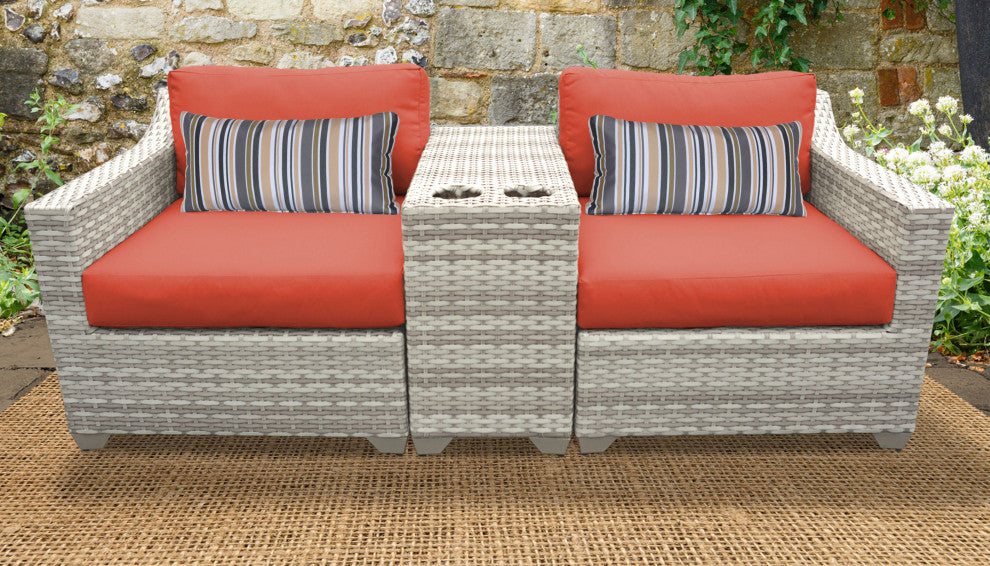Fairmont 3 Piece Outdoor Wicker Patio Furniture Set 03b