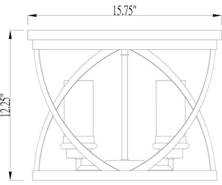 Zlite 481F16-MB-BN 4-Light Flush Mount, White