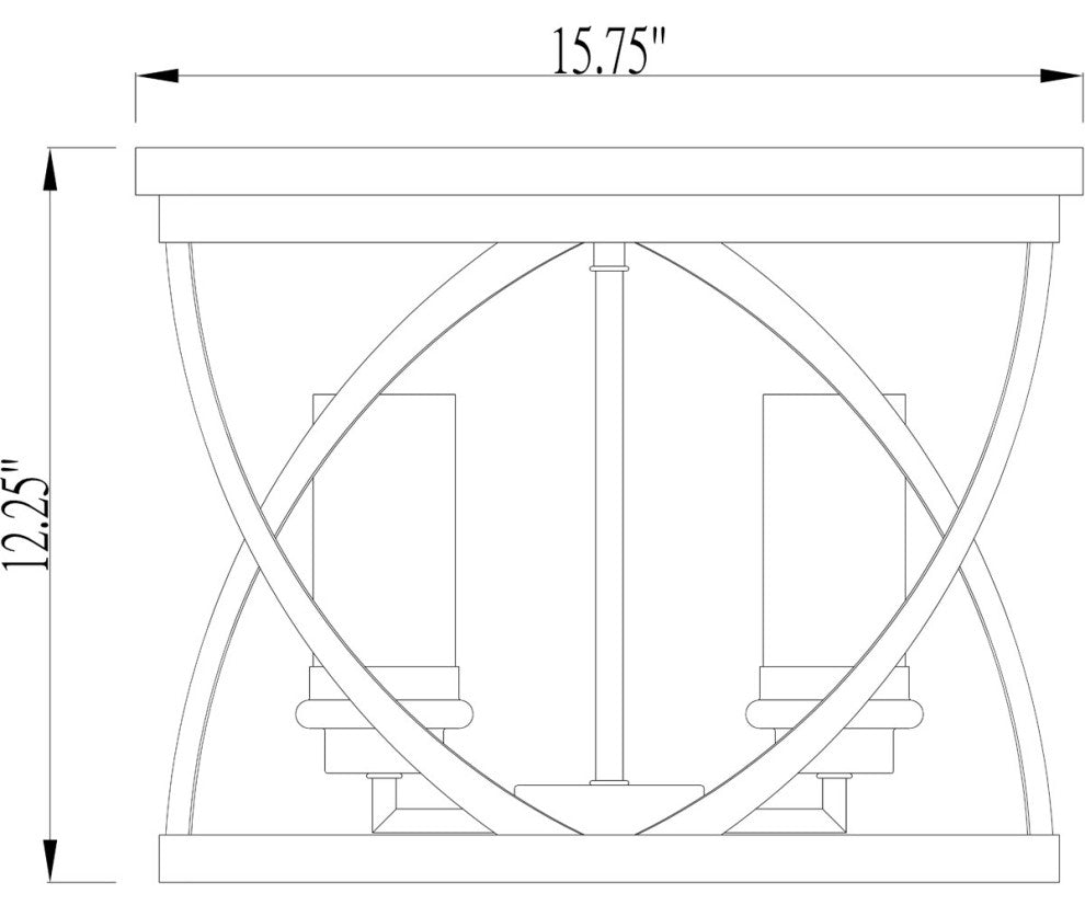 Zlite 481F16-MB-BN 4-Light Flush Mount, White