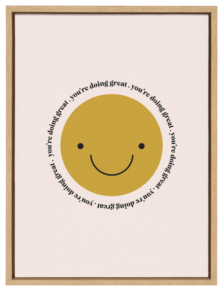 Sylvie Your Doing Great Framed Canvas by Duchess Plum, Natural 18x24