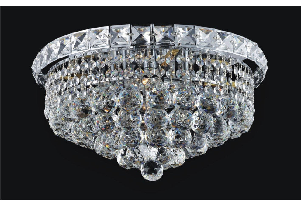 Luminous 4 Light Flush Mount With Chrome Finish