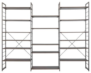 Contemporary Etagere Bookcase, 98"Wx79"H