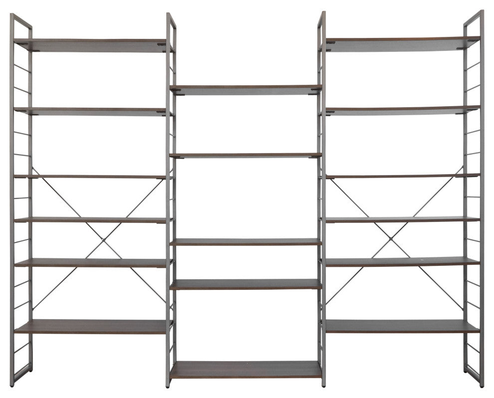 Contemporary Etagere Bookcase, 98"Wx79"H