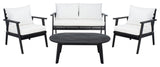 Safavieh Outdoor Deacon 4 Piece Living Set Black/Beige