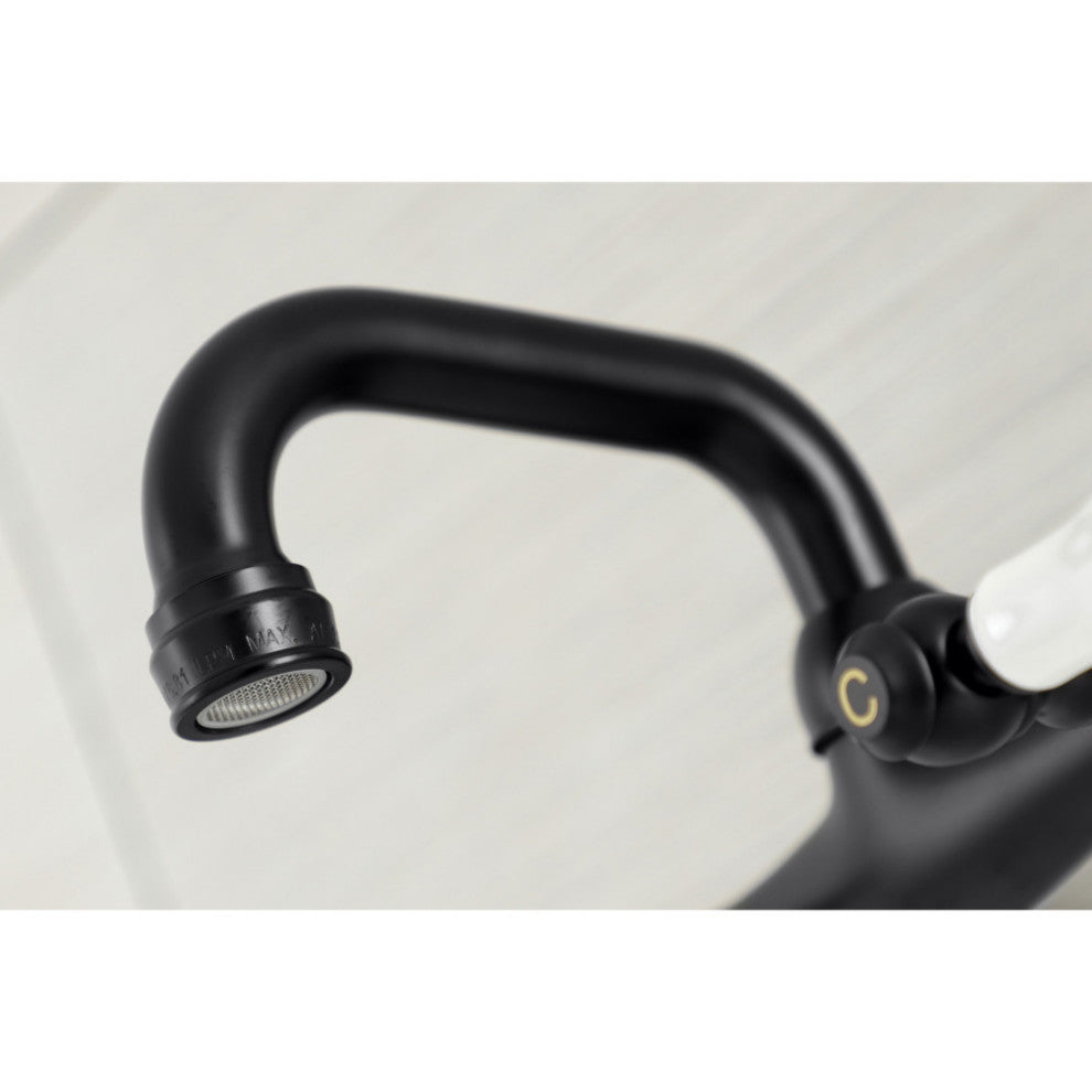 Kingston Brass KS512MB Two-Handle Wall Mount Bar Faucet, Matte Black