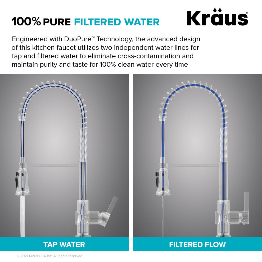 Britt Commercial Style 3-Function Pull-Down 1-Handle 1-Hole Kitchen Faucet, Spot Free Stainless Steel (Filter Kff-1691sfs)