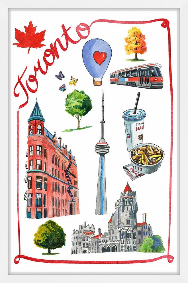 "I Love Toronto" Framed Painting Print , 30x45
