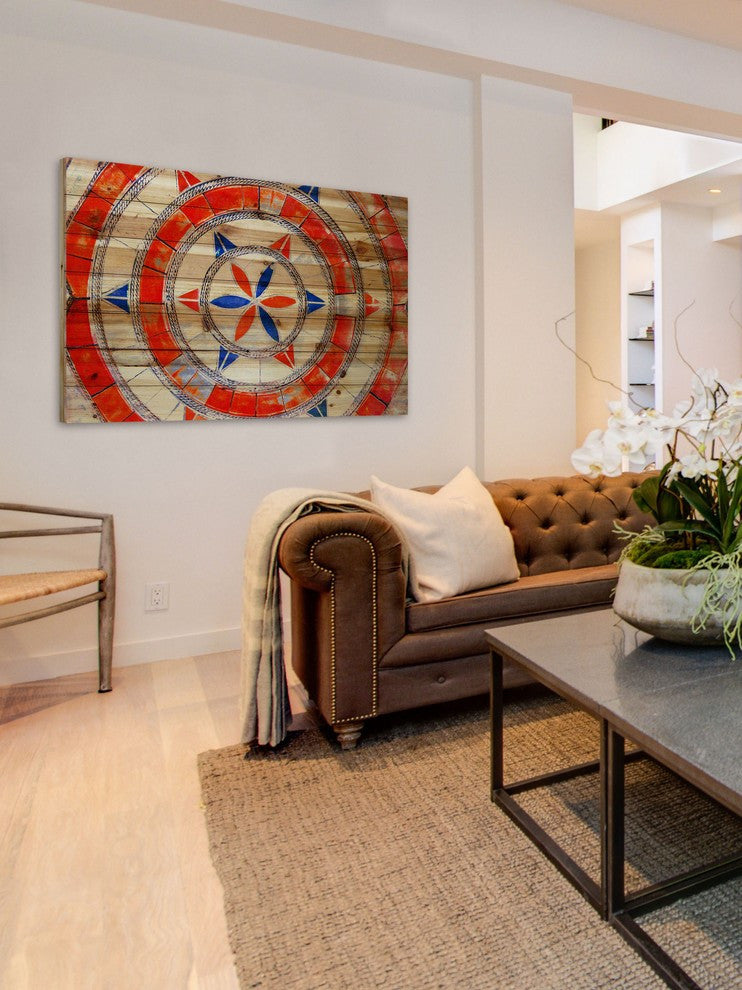 "Massa" Print on Natural Pine Wood, 60"x40"